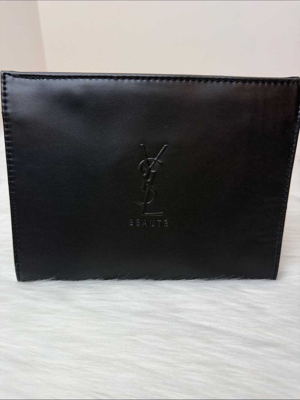NWT Yves Saint Laurent YSL Beauté Black Matte Cosmetic Pouch Small Clutch
